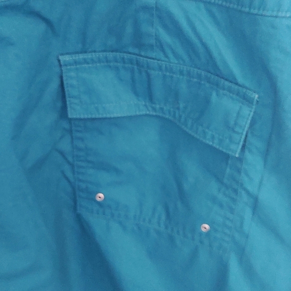 CALVIN KLEIN |  Teal Green Blue Drop Waist Sleeveless Utility Dress | 14 Petite - Picture 7 of 9